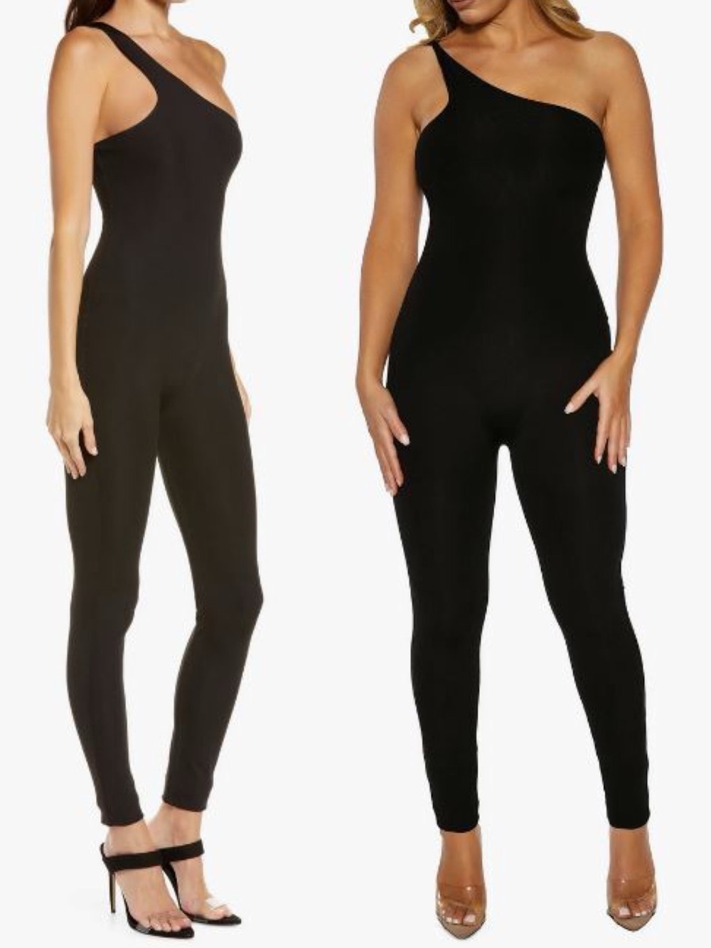 Naked Wardrobe One Shoulder Ribbed Jumpsuit